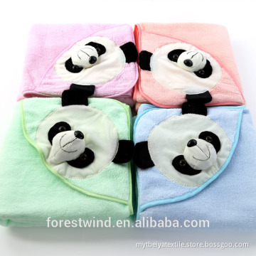 Panda Elephant Organic Cotton Baby Hooded Towel